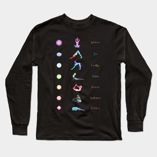 7 Chakras Long Sleeve T-Shirt by LaBellaCiambella